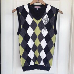 Vintage Plaid Cotton Vest: Retro Y2K Sleeveless Top